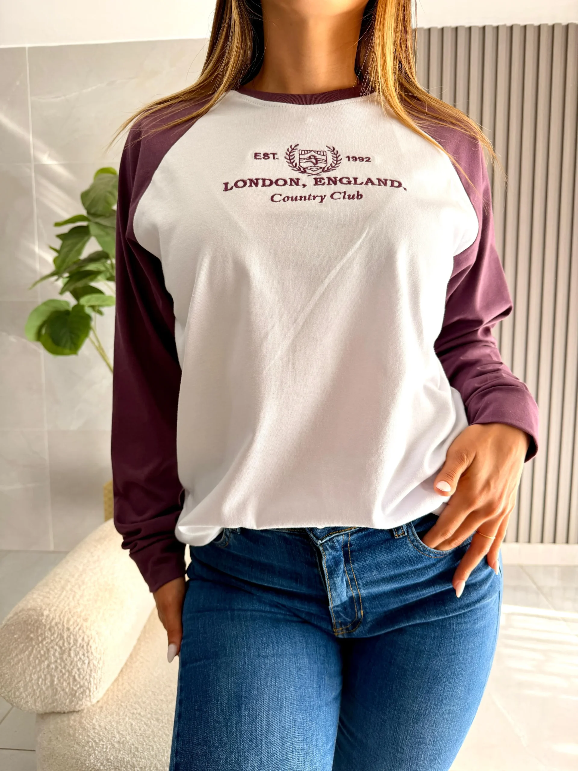 Camiseta combinada algodón LONDON - Image 6