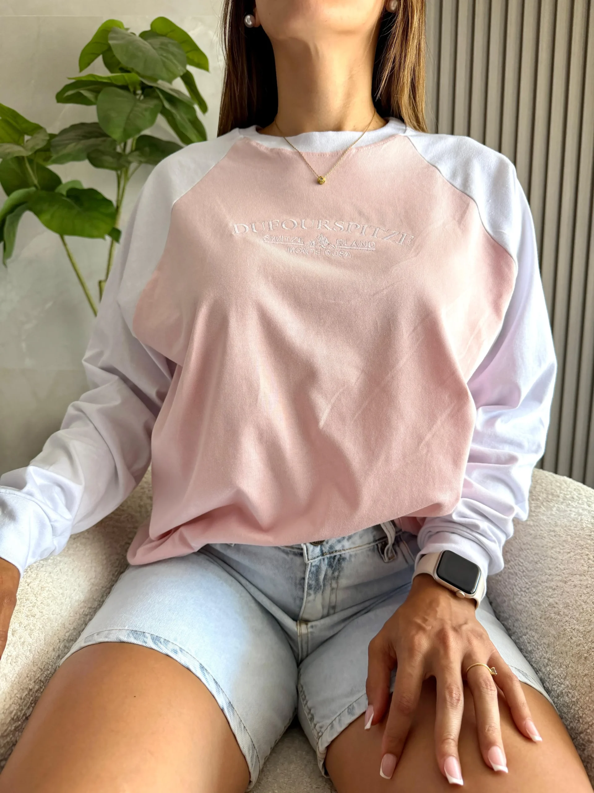 Alternative view of Camiseta combinada algodón DUFOURSPITZE