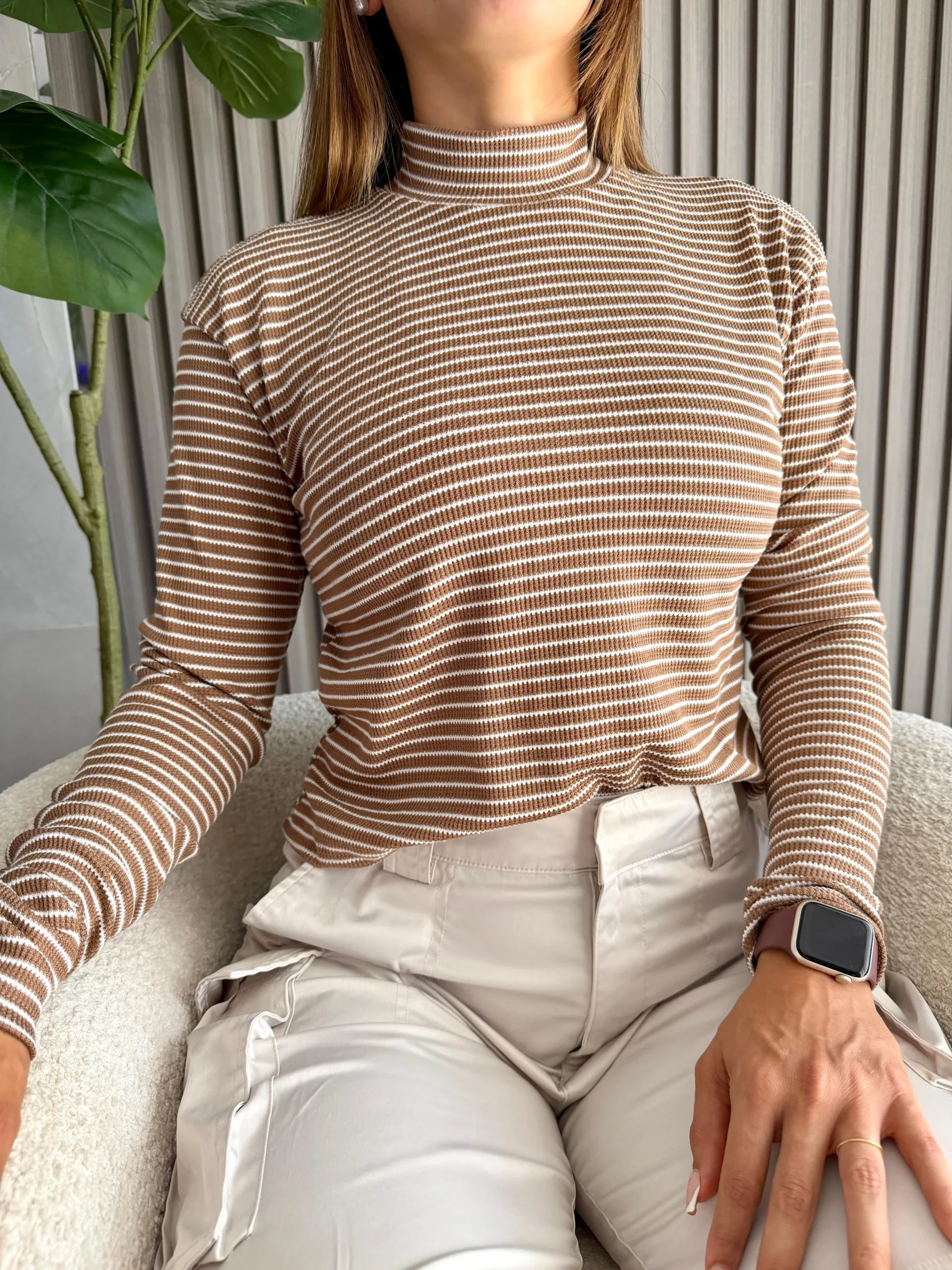 Media polera rayada C/dedal