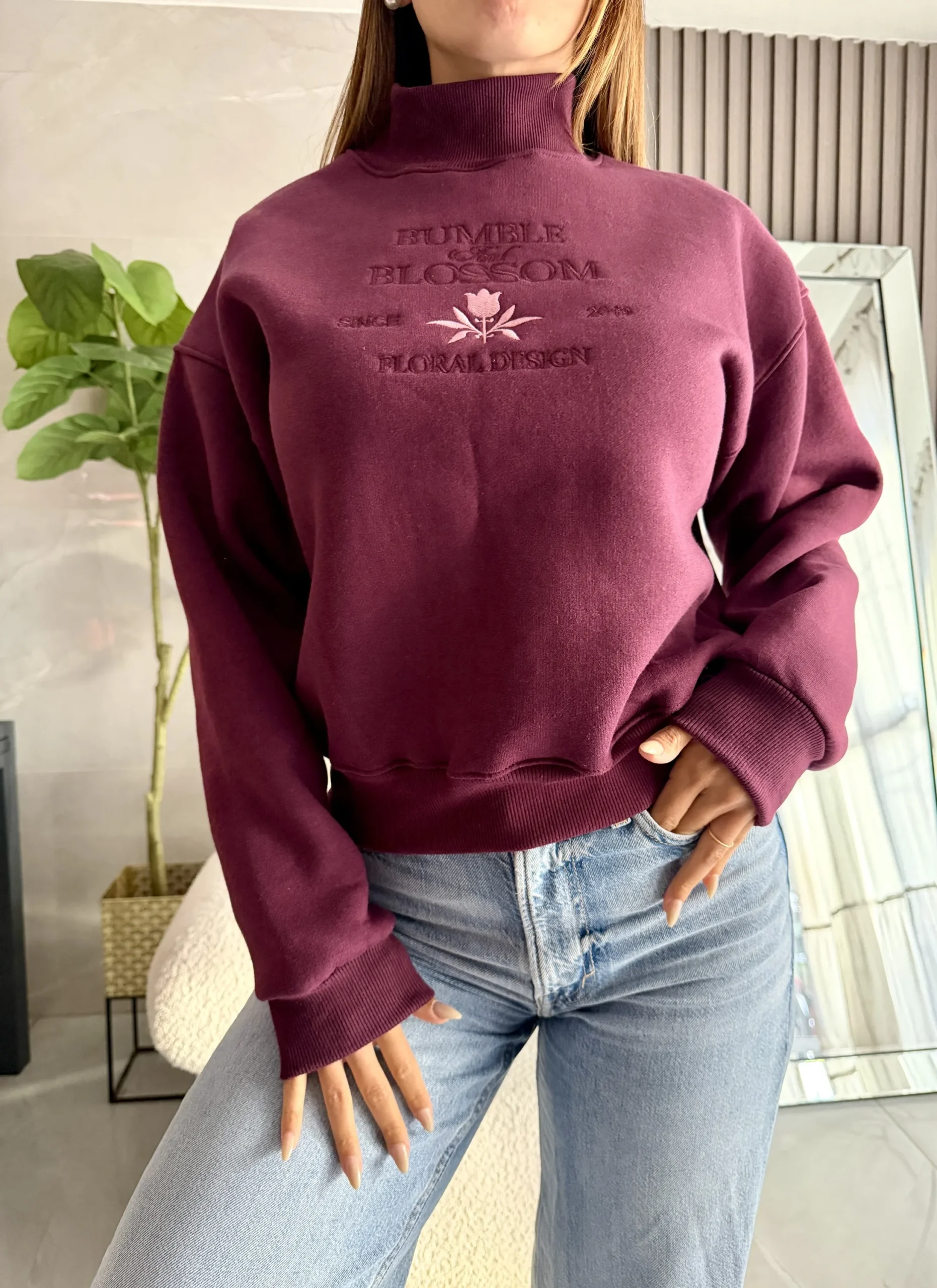 Alternative view of Buzo cuello alto FLORAL DESIGN