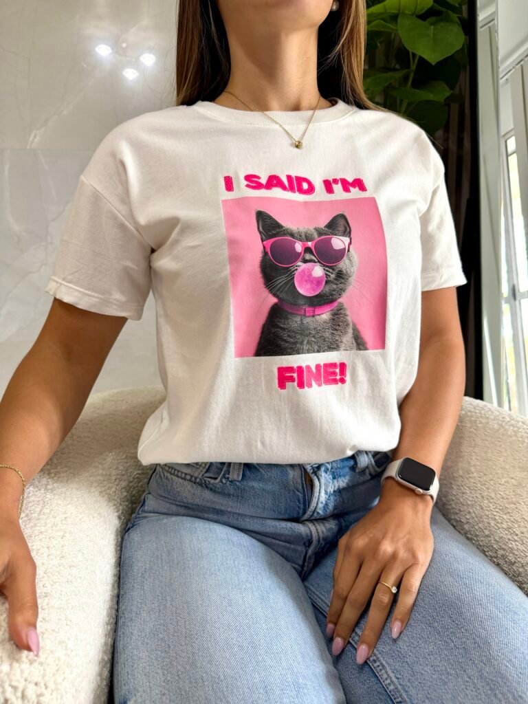 Remera Estampado Gatito