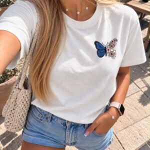 Reme Bordada MARIPOSA Azul
